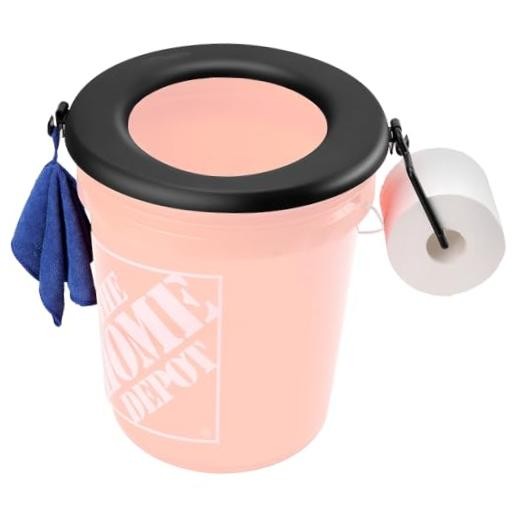 Bucket Toilet Seat, Portable Toilet Seat for 5 Gal Buckets, Camping Black