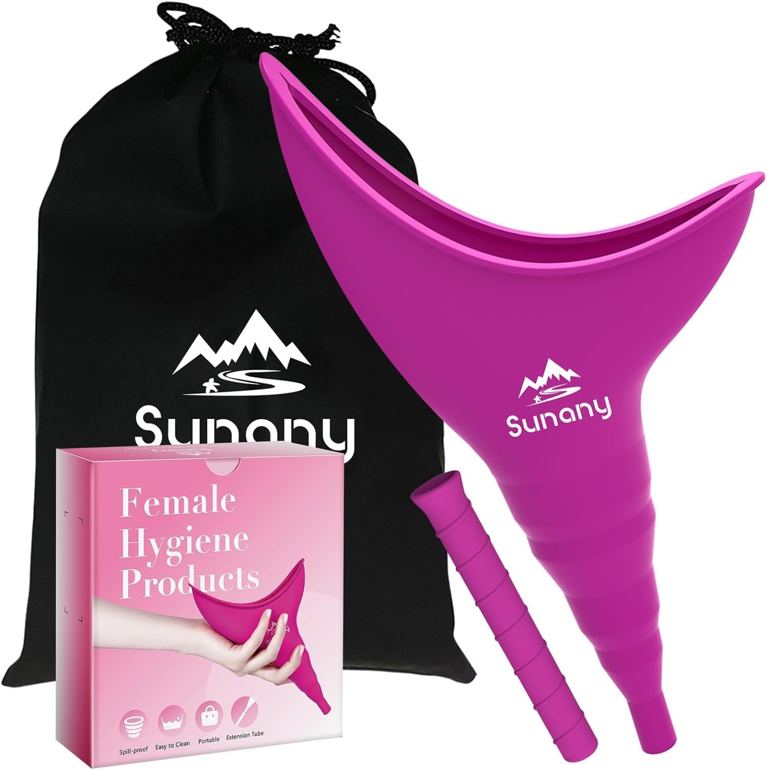 Moisture-Proof Portable Female Urination Device – Reusable Pee Funnel in Fuchsia