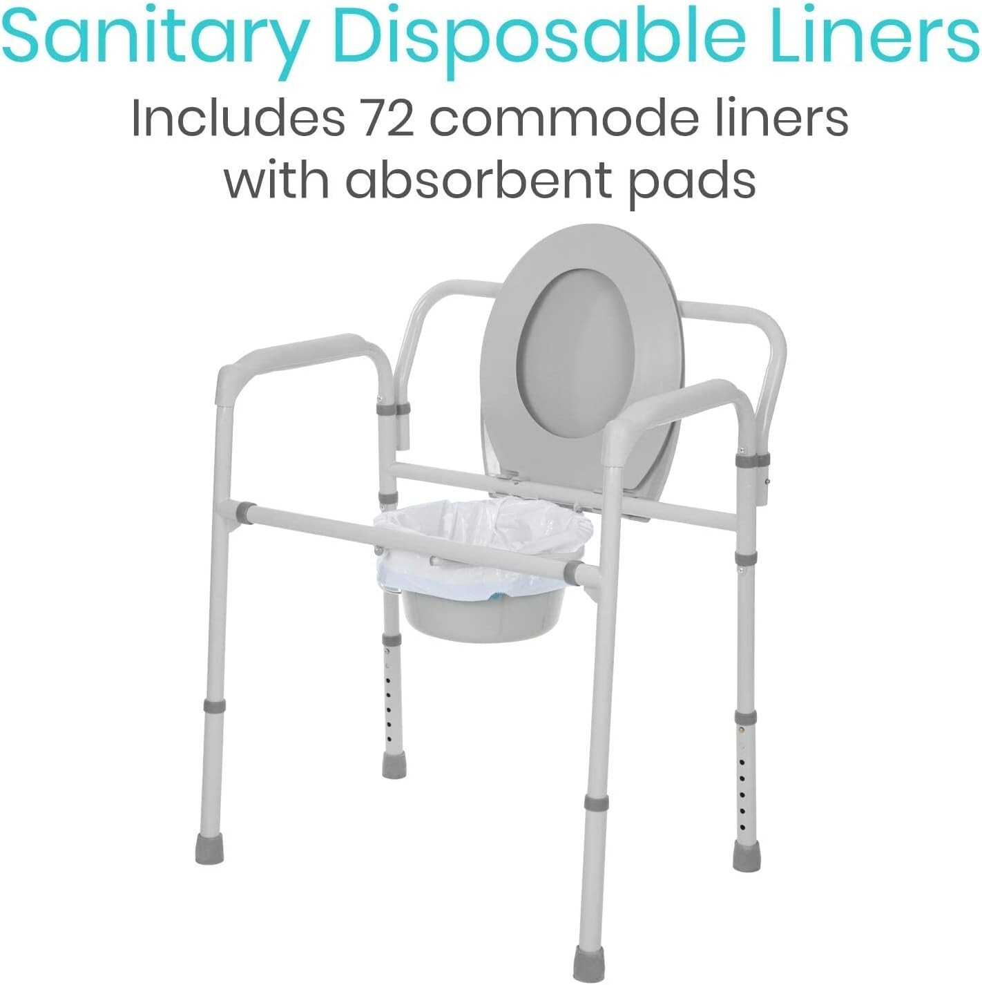 Super Absorbent Portable Toilet Commode Liners – Fits Standard/Bariatric Pails