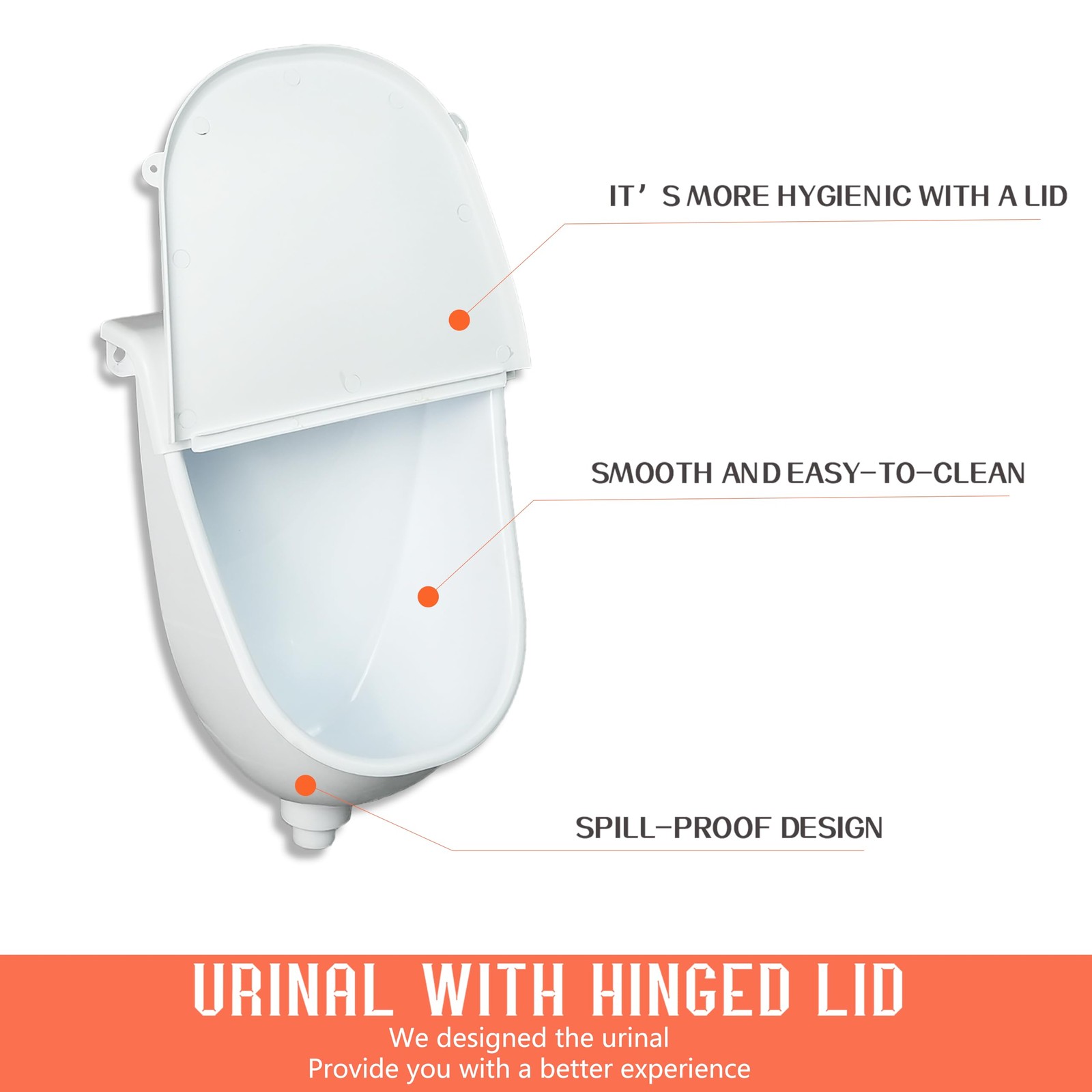 Wall Mounted Commercial Urinal With Hinged Cover Bathroom Washout Urinal for …