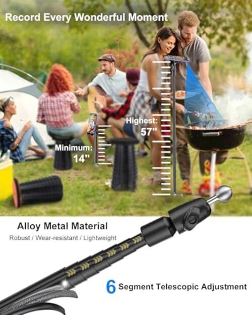 Magnetic Tripod for iPhone, 57″ Monopod and Selfie Stick Tripod for Outdoor,