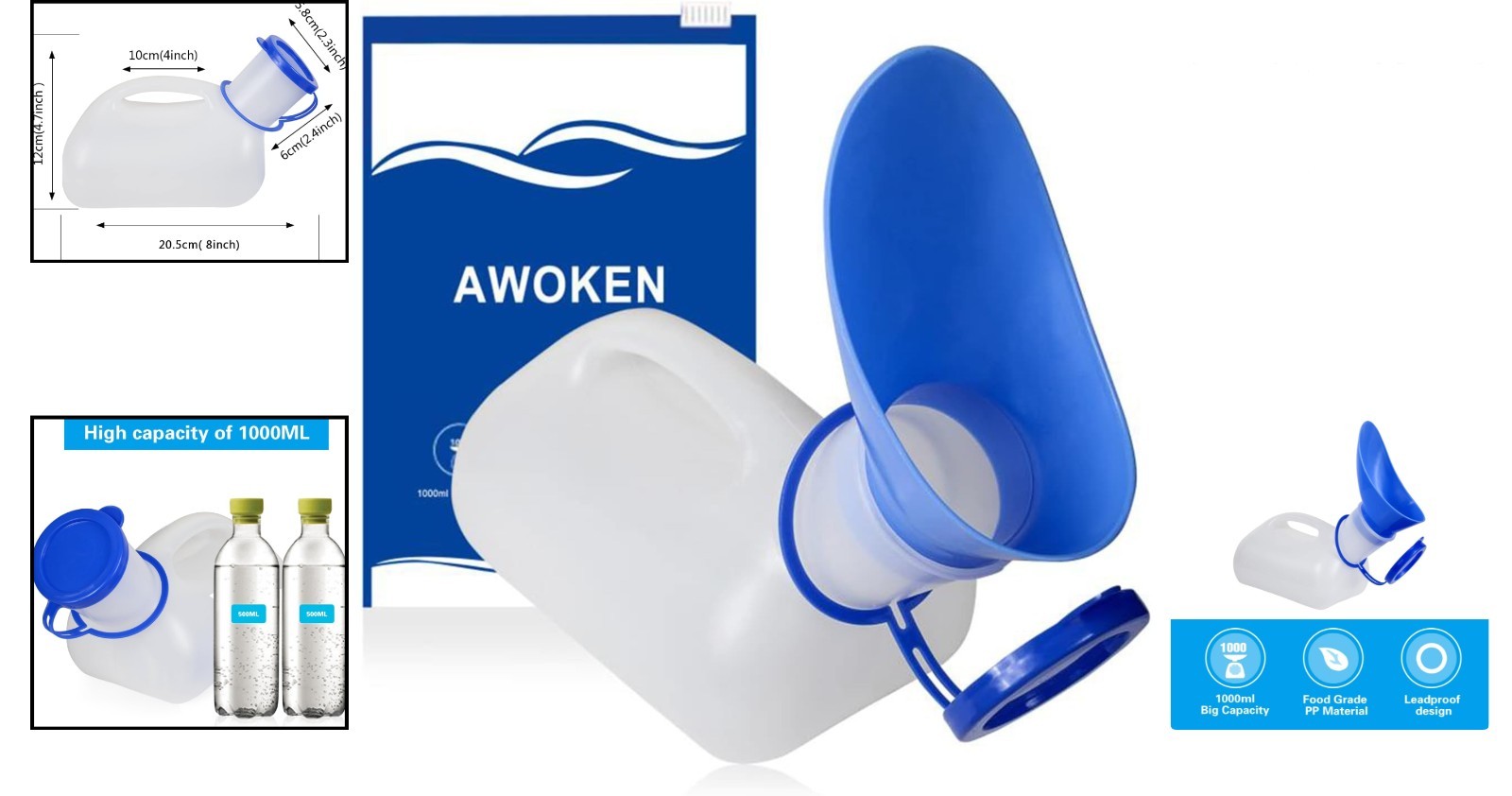 Lightweight Portable Pee Bottle with Sealed Lid – Ideal for Camping Trips