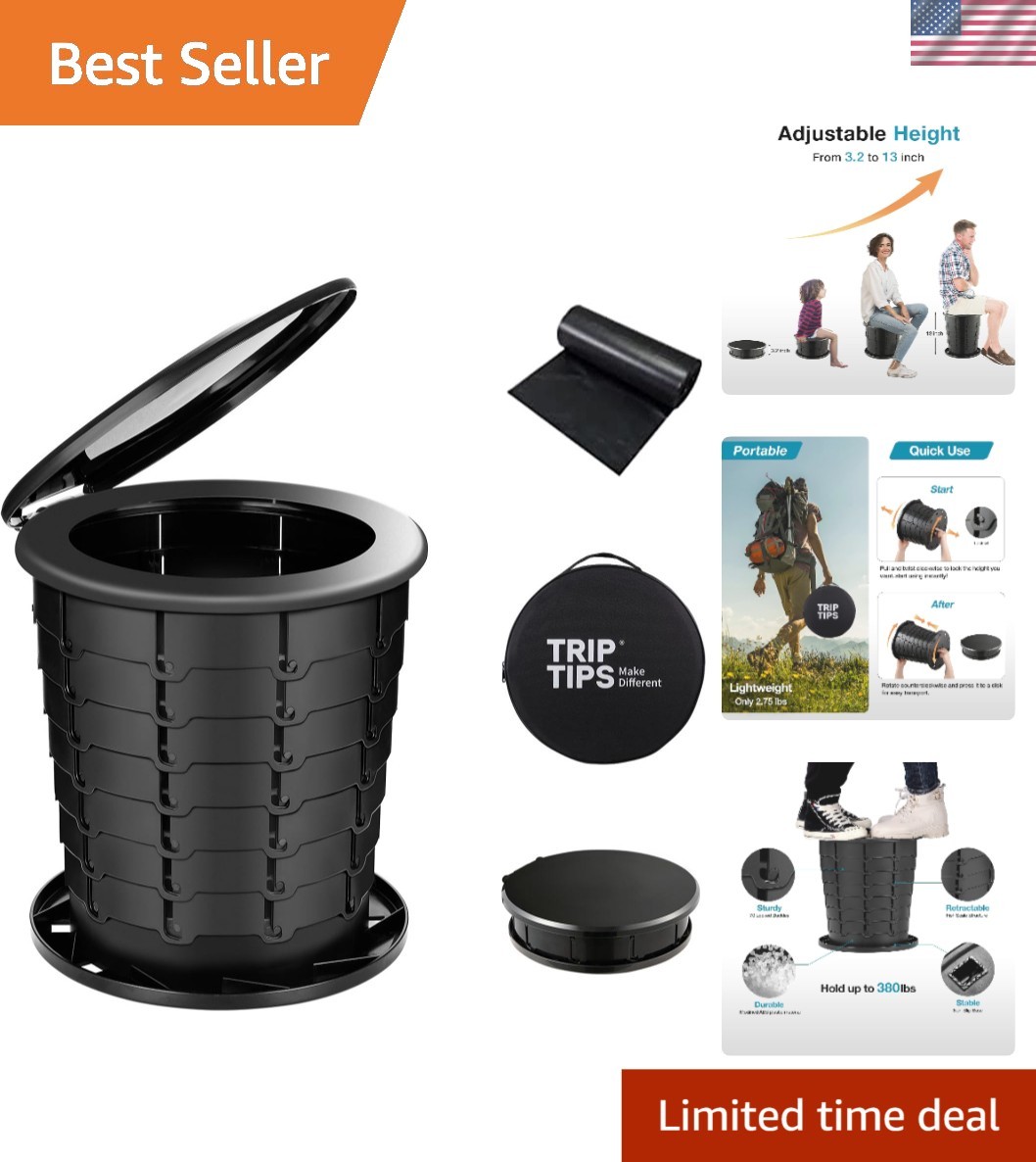 Adjustable Height Portable Camping Toilet – Perfect Travel Solution for All Ages