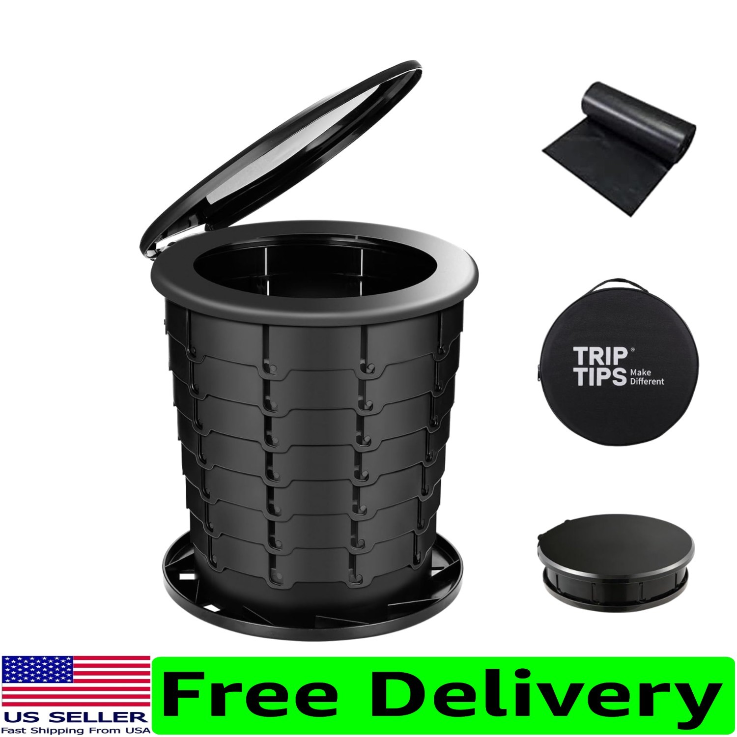 Multi-Functional Portable Toilet – Camping, Travel & Emergency Use, 380 lbs