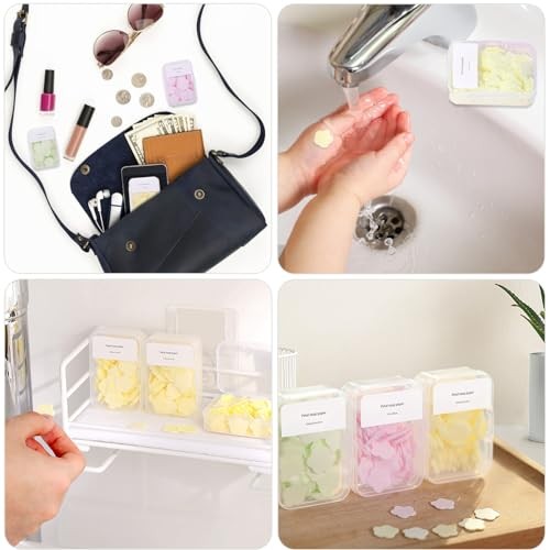 300pcs Portable Hand Washing Soap Sheets, Scented Mini Soap Sheets, Green