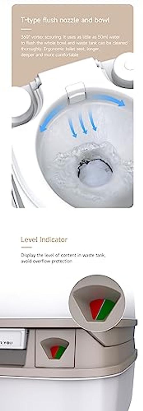 12L Premium Portable Travel Toilet – 3.2 Gallon Waste Tank, 2.6 Gallon Fresh