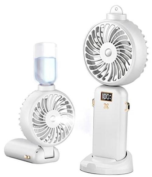 Hadheld Misting Fan Portable Rechargeable Personal Mister fan, 3000mAh White