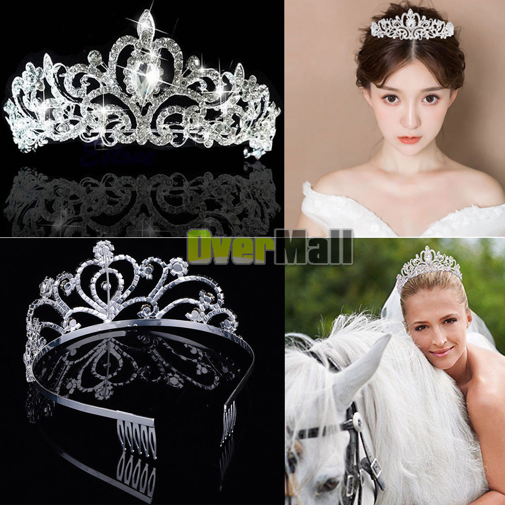 Rhinestone Kids Girl Crystal Tiara Hair Band Bridal Princess Prom Crown Headband