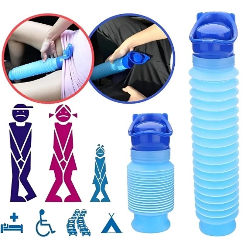 Portable Urinal Bottle 2 Pack 750ml Leakproof Car Travel Pee Bottle Blue – USA