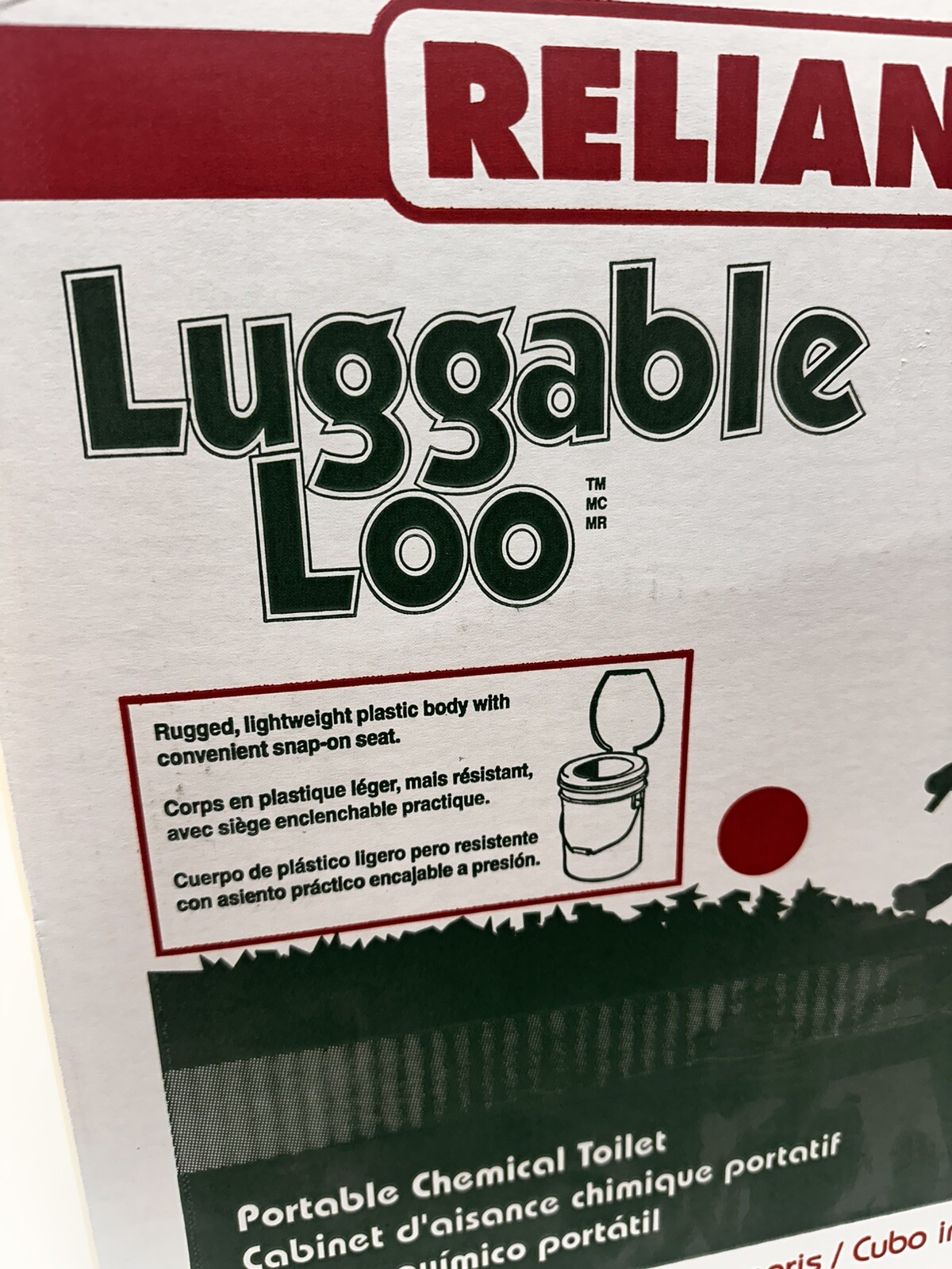 Reliance Luggable Loo Potty Seat & Cover White – Brand New -portable Toilet