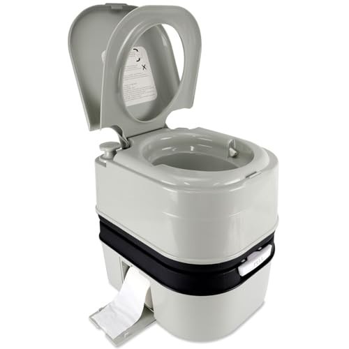 Portable Camping Toilet 6.4 Gallon 24L Piston Flush Detachable Travel Toilet