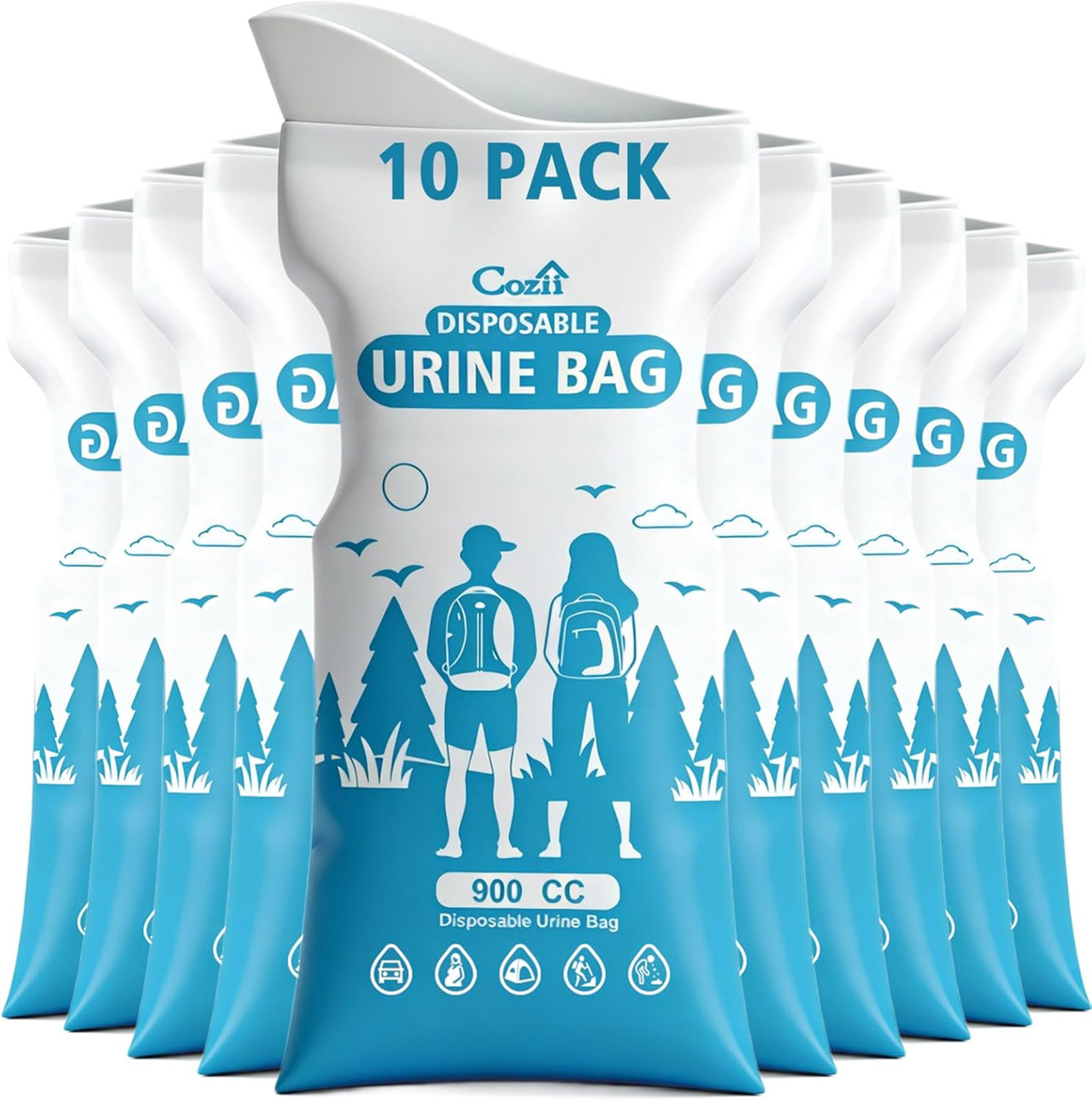 Disposable Urine Bags Large Capacity Unisex Travel Emergency Pee Vomit Bags