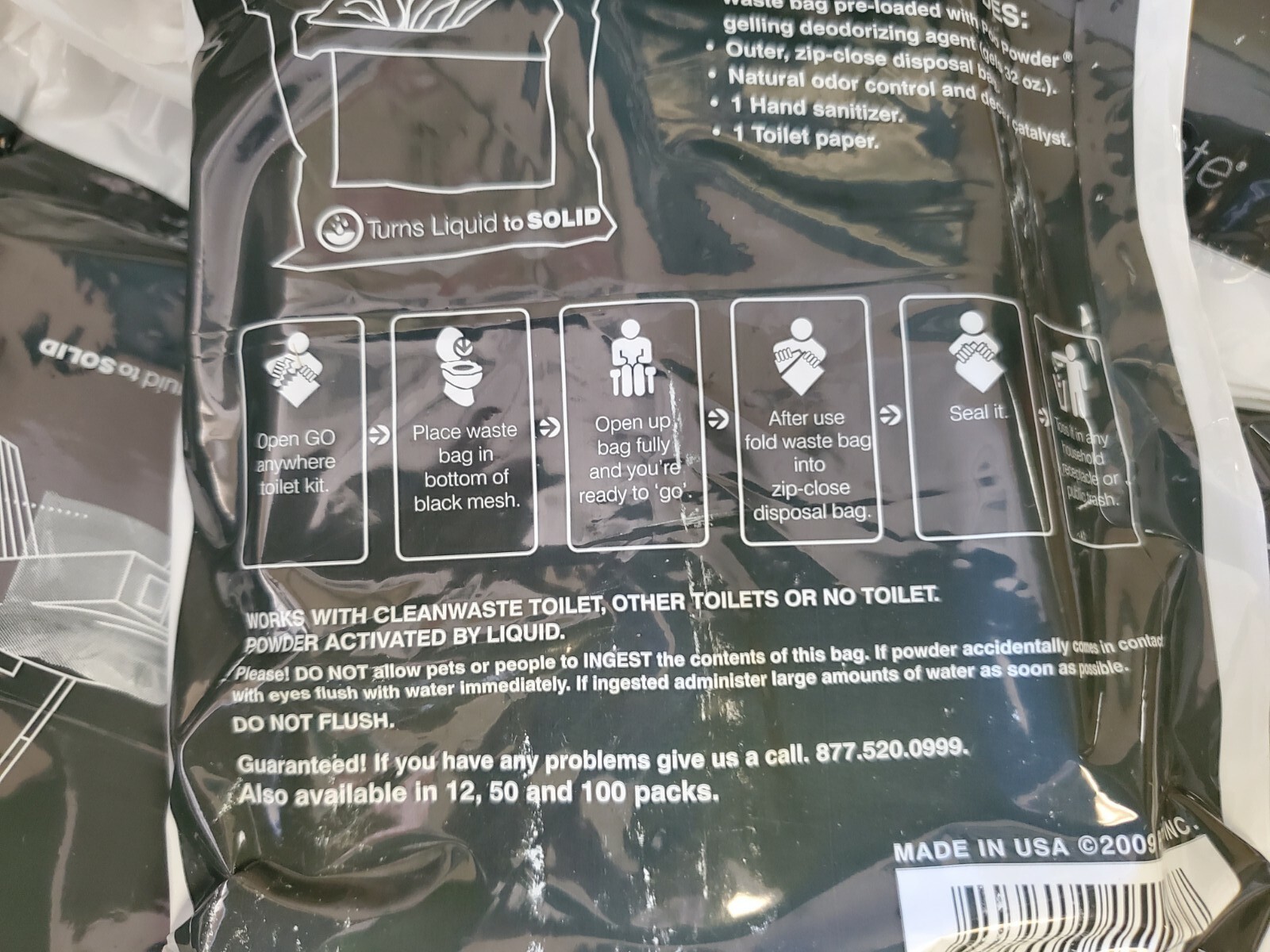 Cleanwaste Go Anywhere Toilet Kit (Pack Of 100) – Camping, WAG BAG
