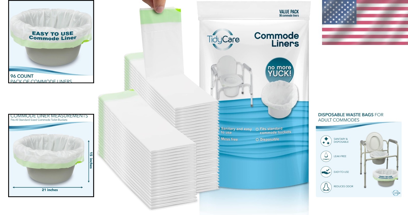 96 Scent-Free Disposable Commode Liners for Hassle-Free Hygiene | Medical Care