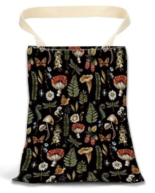 Hanging Car Trash Can Bag – Boho Brown Mushroom Design, Back Cute Boho Mushroom