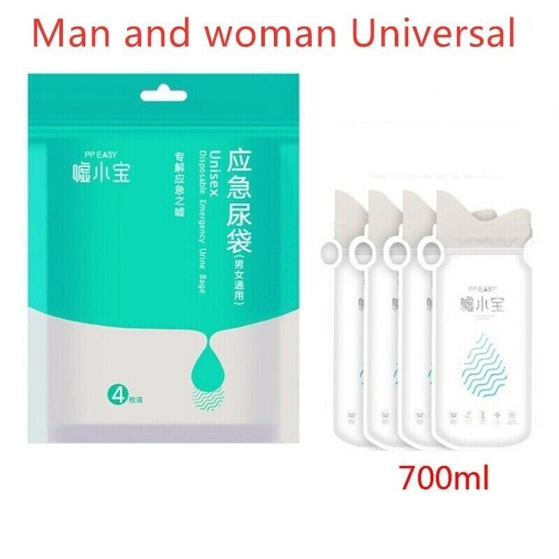 4 pcs 700ml Disposable Emergency Pee Bag Unisex Toilet Car Urine Vomit Bag