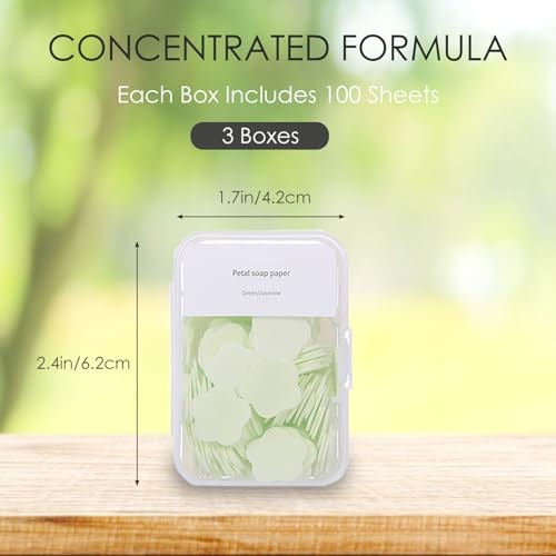 300pcs Portable Hand Washing Soap Sheets, Scented Mini Soap Sheets, Green