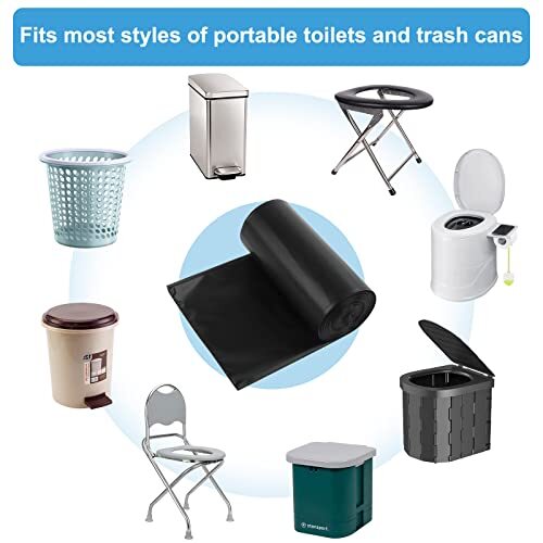 80 Count 8 Gallon Portable Toilet Bags for Camping Outdoor Travel Car Boating