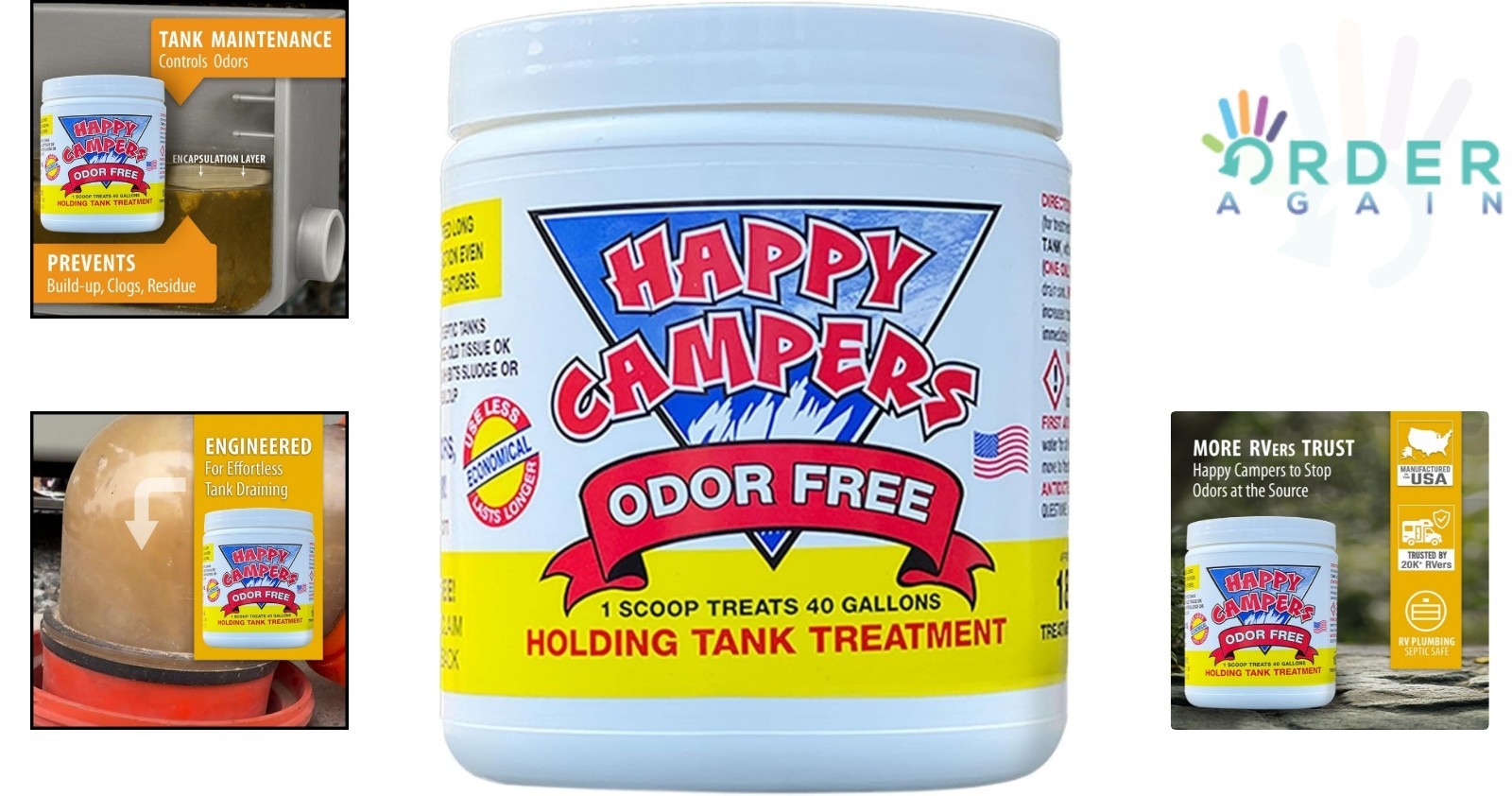RV Toilet Treatment Mineral-Based Tank Odor Control Long-Lasting