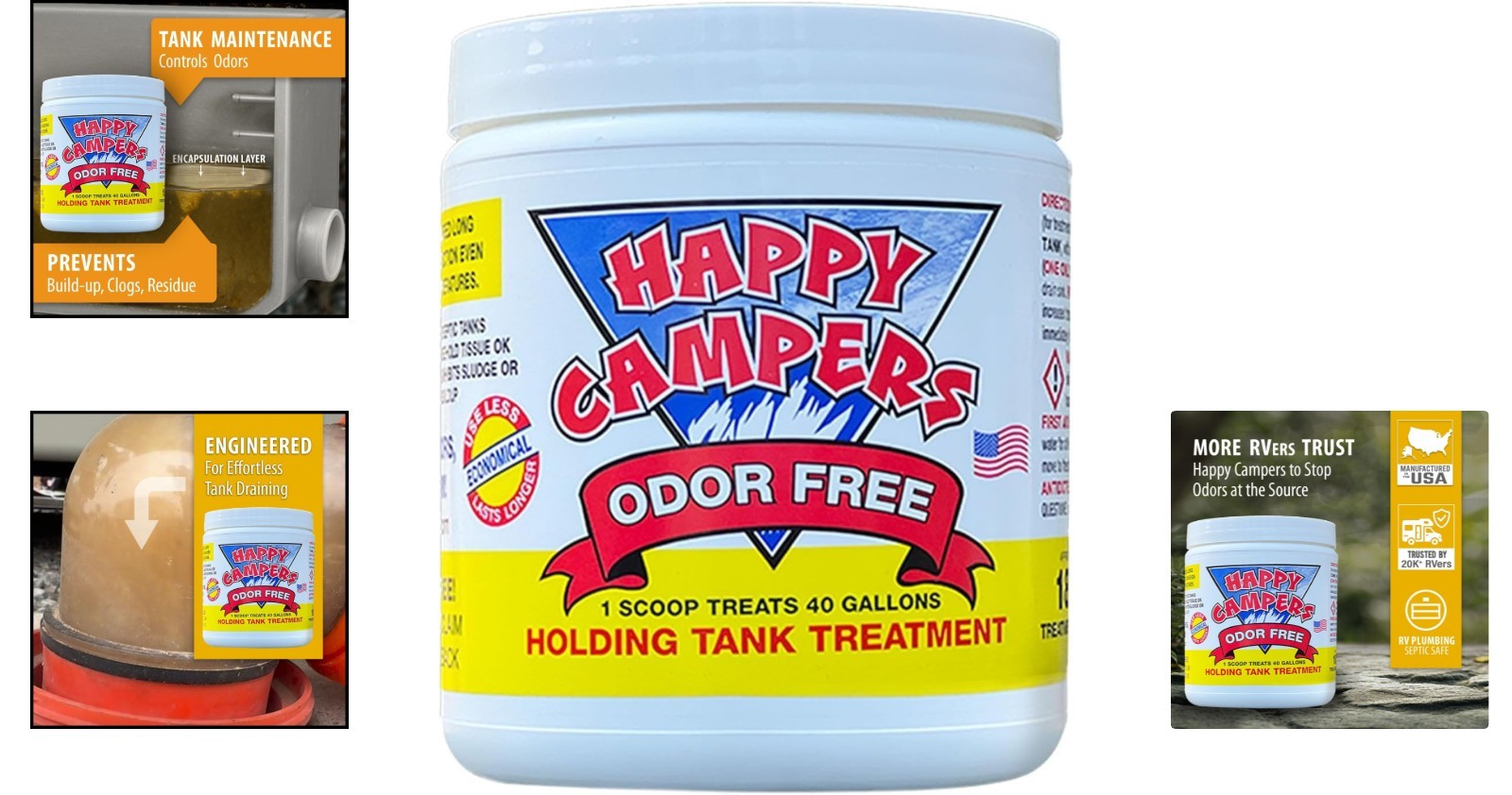 Concentrated RV Holding Tank Treatment – 18 Granule Applications for Clean Tanks