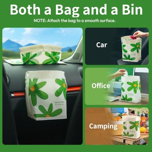 Disposable Car Garbage Bin Bags, Vomit Trash Bags Green 20 Count (Pack of 1)