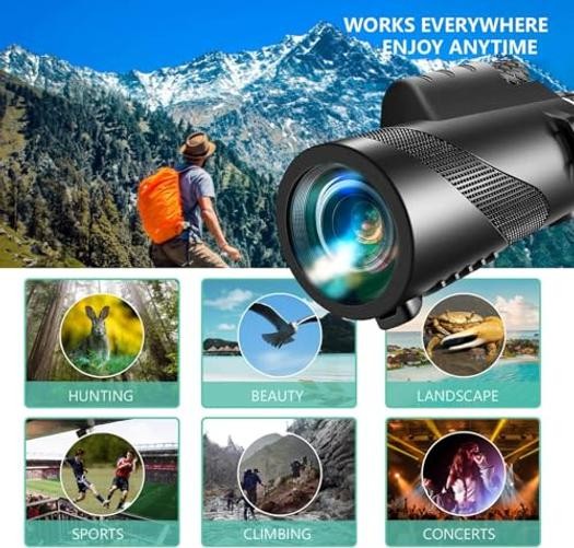 Monocular-Telescope 80×100 High Powered Monoculars High Definition for Black