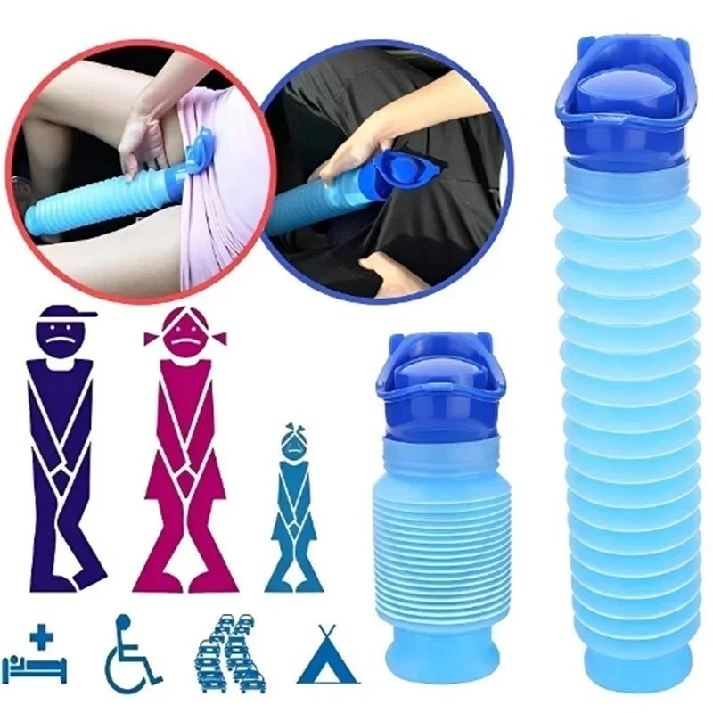 Portable Urinal Bottle 2 Pack 750ml Leakproof Car Travel Pee Bottle Blue – USA