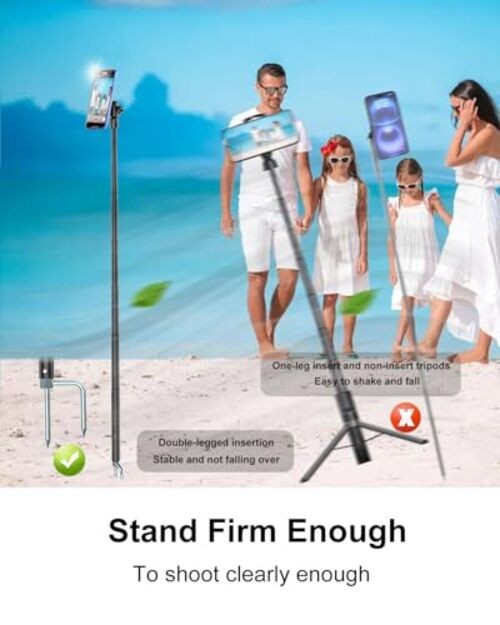 Magnetic Tripod for iPhone, 57″ Monopod and Selfie Stick Tripod for Outdoor,