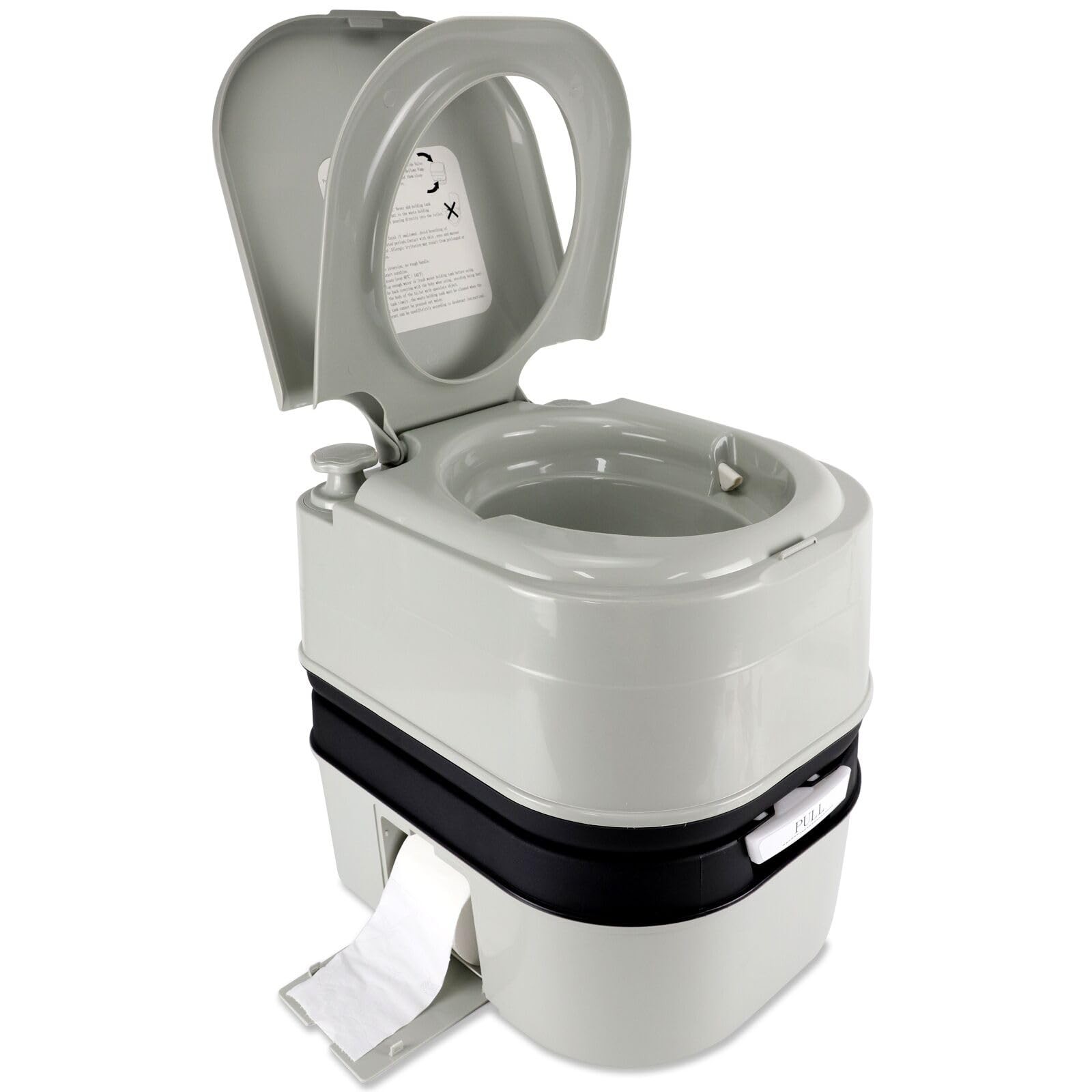 OPL5 Portable Toilet, 6.4 Gallon 24L Piston Pump Flush with Level indicator D…