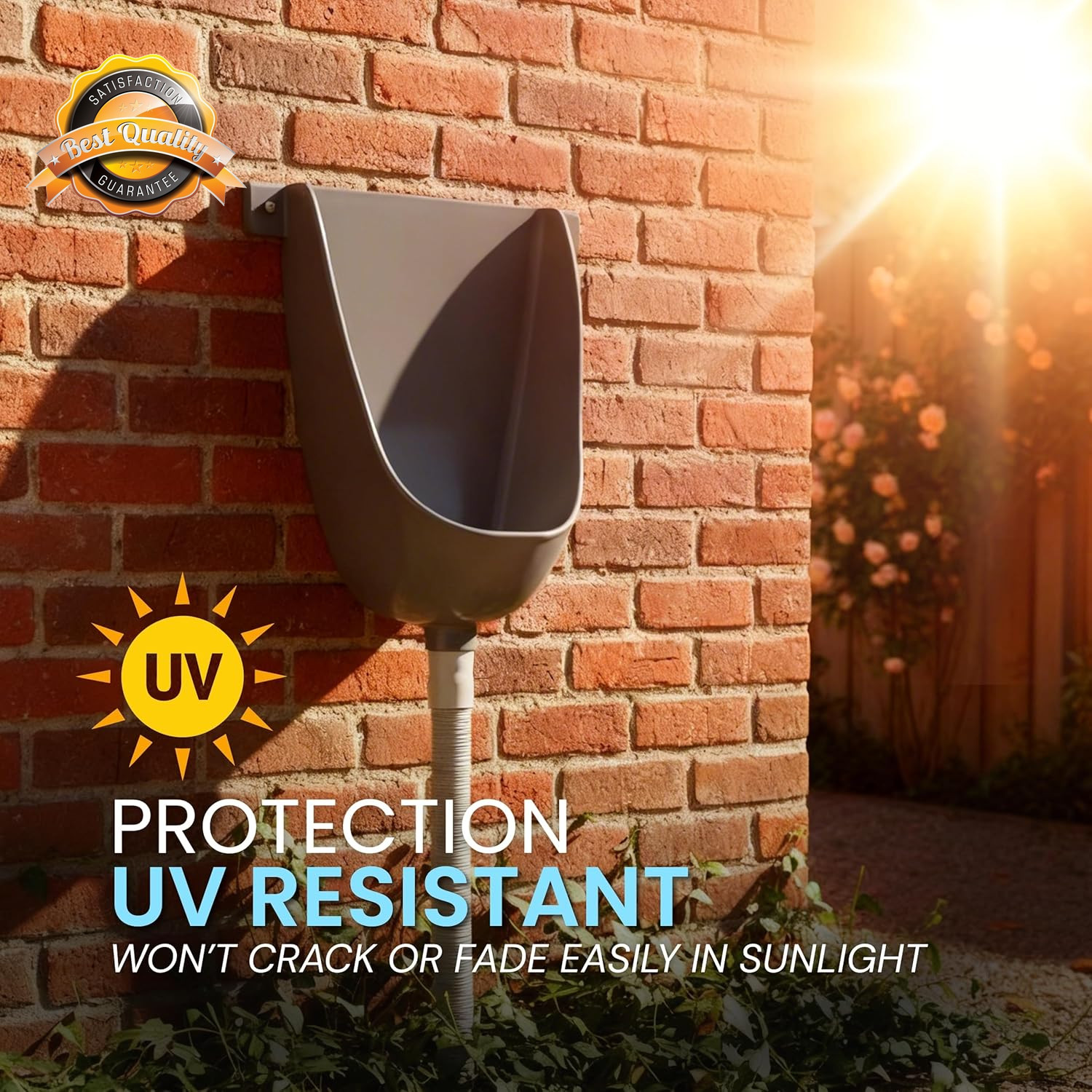 Waterless Urinal with Hose – UV Resistant outside Urinal, Outdoor Plastic Urinal