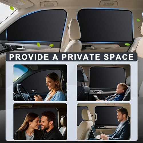 Car Window Shades – 4 Pack Car Window Covers Premium UV Blackout 4pcs