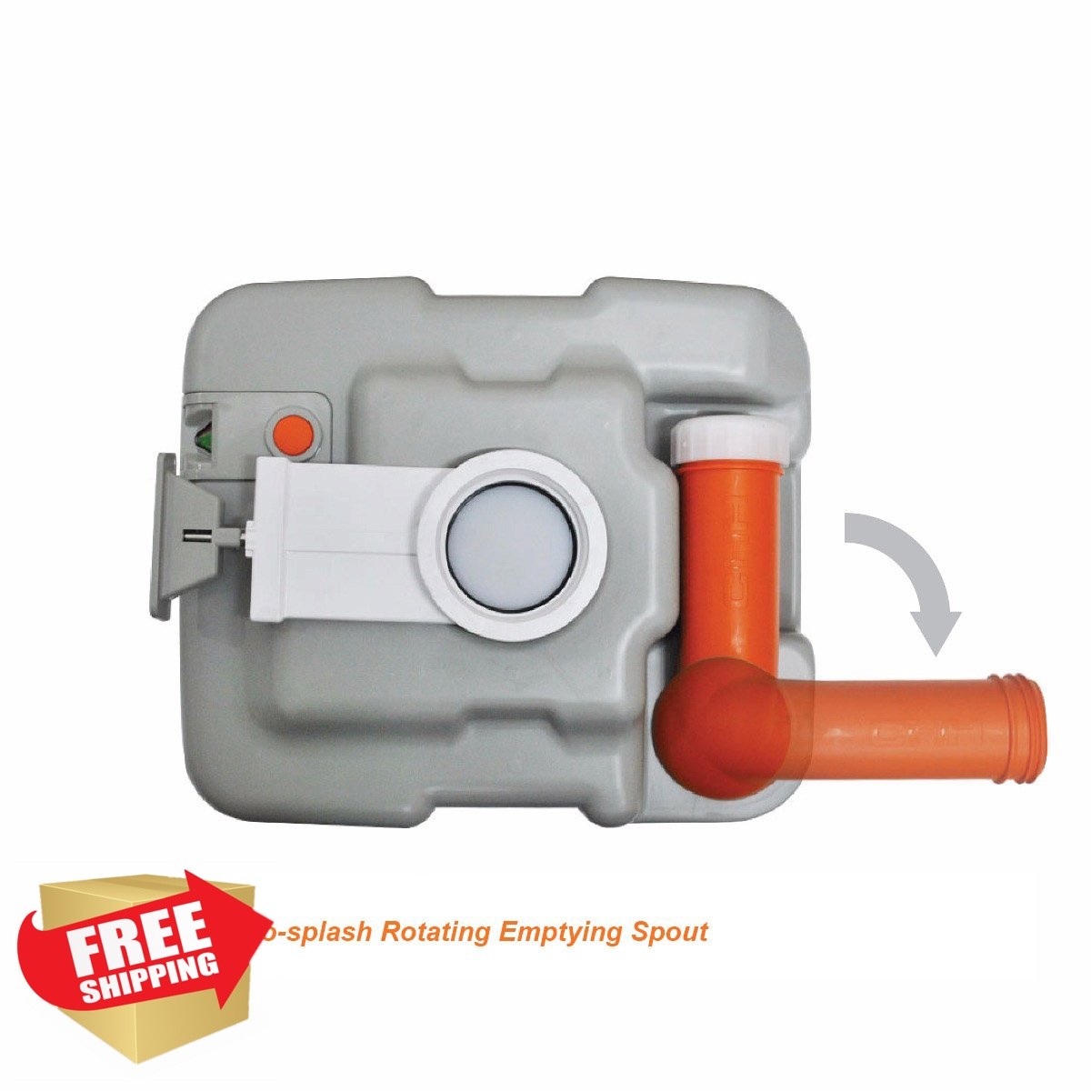 SereneLife Portable Toilet Gray White Standard