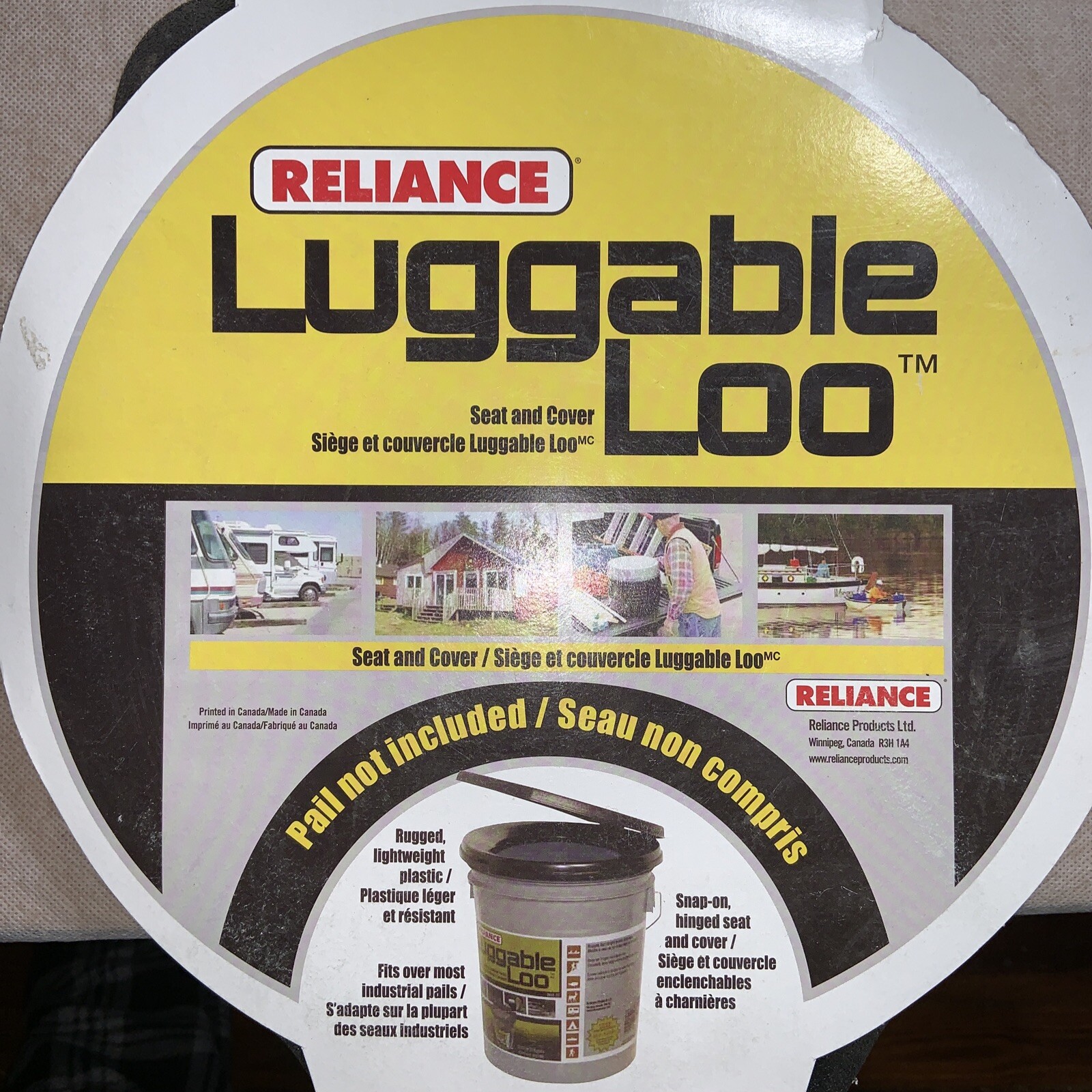 Reliance Luggable Loo Portable Toilet, Black – ‎9881-03