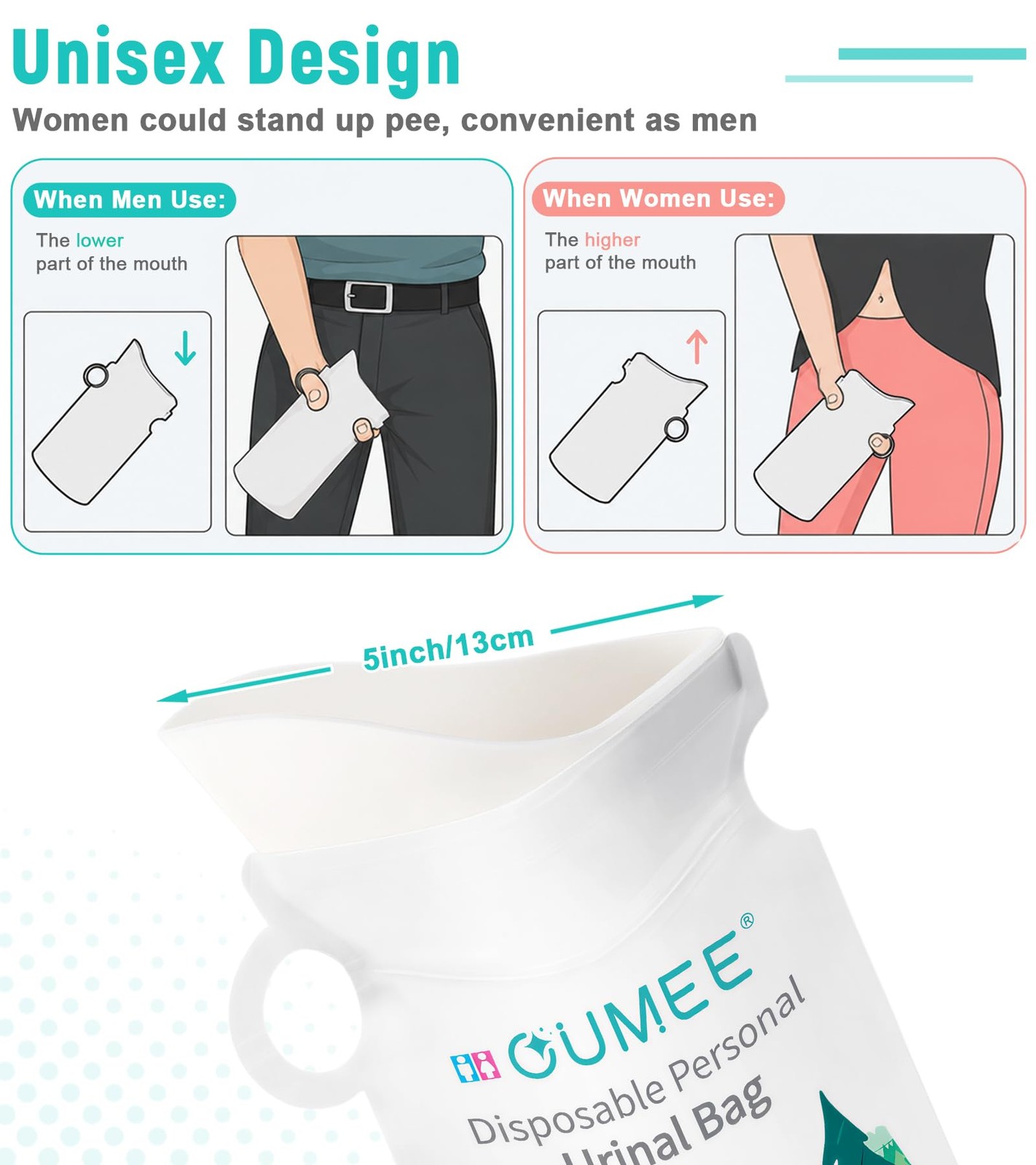 850ML Emergency Disposable Urinal Bags, 8/12/20/28 Pcs