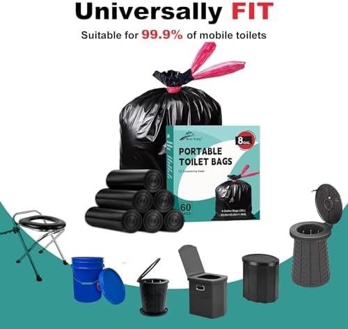 Ann Katy Portable Toilet Bags, Leak-Proof Waste Bags for Outdoor, Hiking