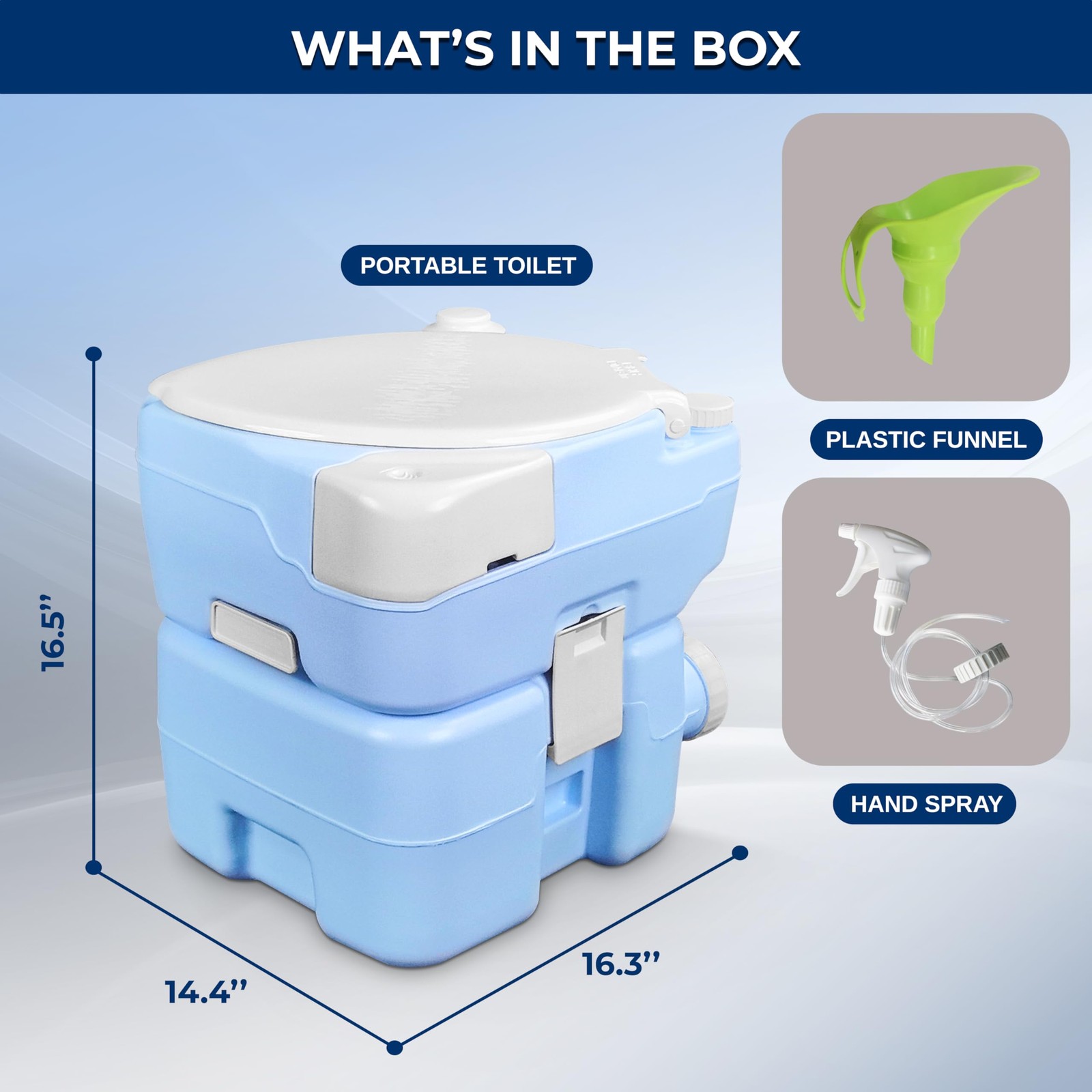Serenelife 5.3 Gal Portable Camping Toilet For Adults 100 Flushes Porta Potty