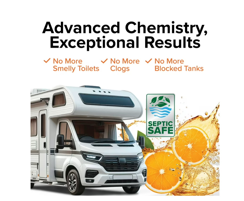 (2 pack) Camco TST MAX RV Toilet Treatment Singles – Septic Safe – Orange, 8 Ct