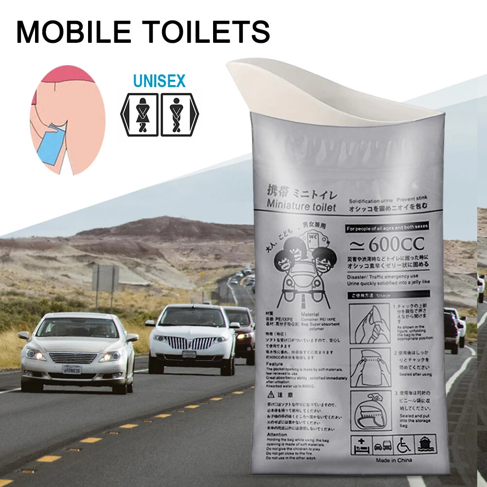 100-8PC Outdoor Emergency Urine Bags 600ml Disposable Mobile Toilet Portable Bag