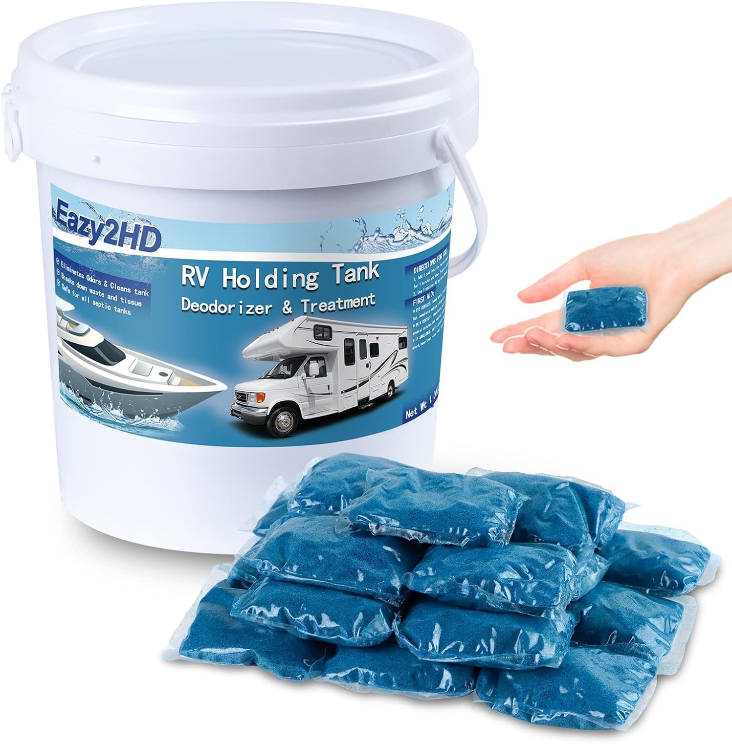 Toilet Treatment Holding Tank Deodorizer Black Tank 50-Pack Waste Breaker Odor