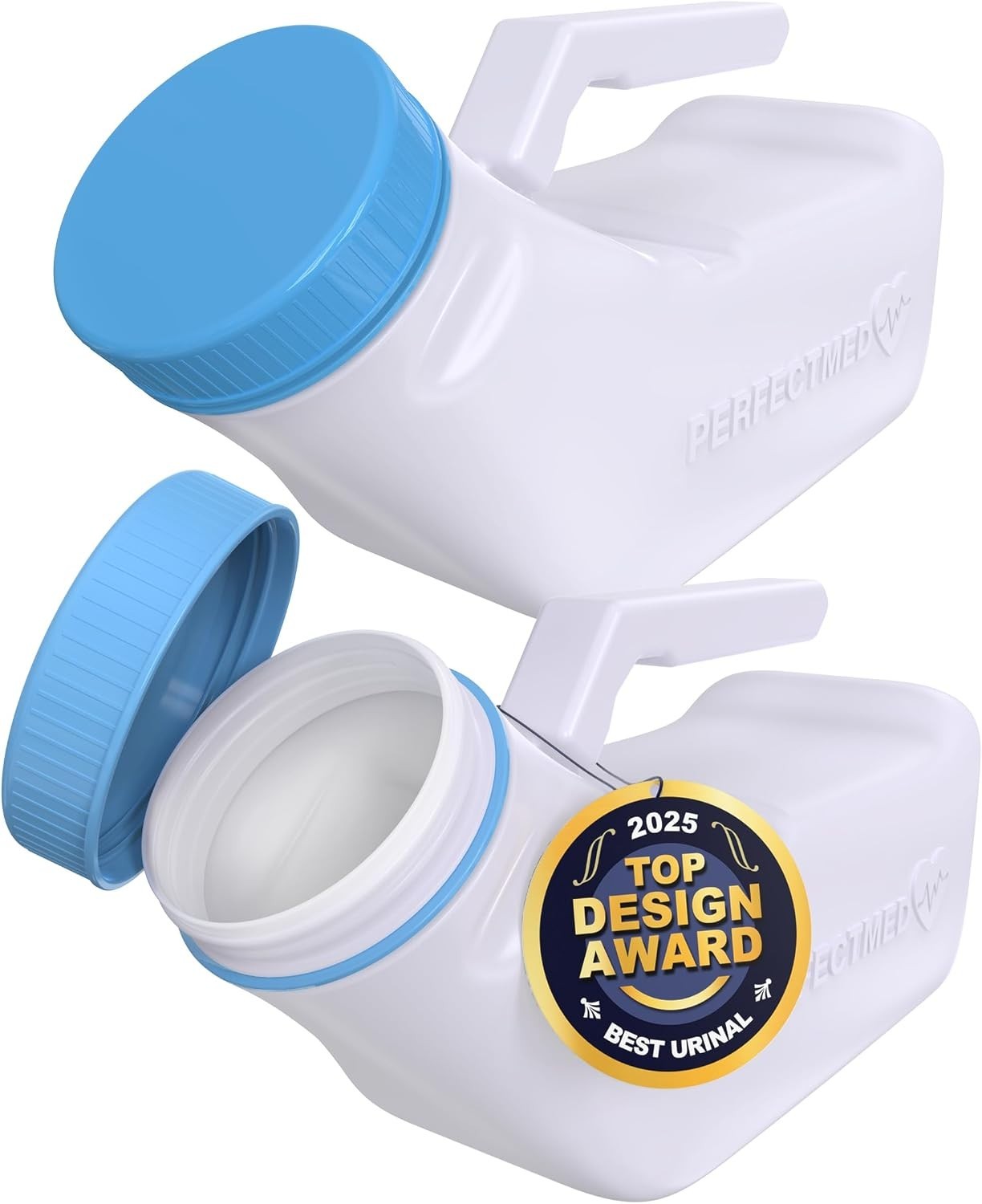 PerfectMed Spill-Proof Glow-in-Dark Portable Urinal – 32 oz, Stable & Reusable