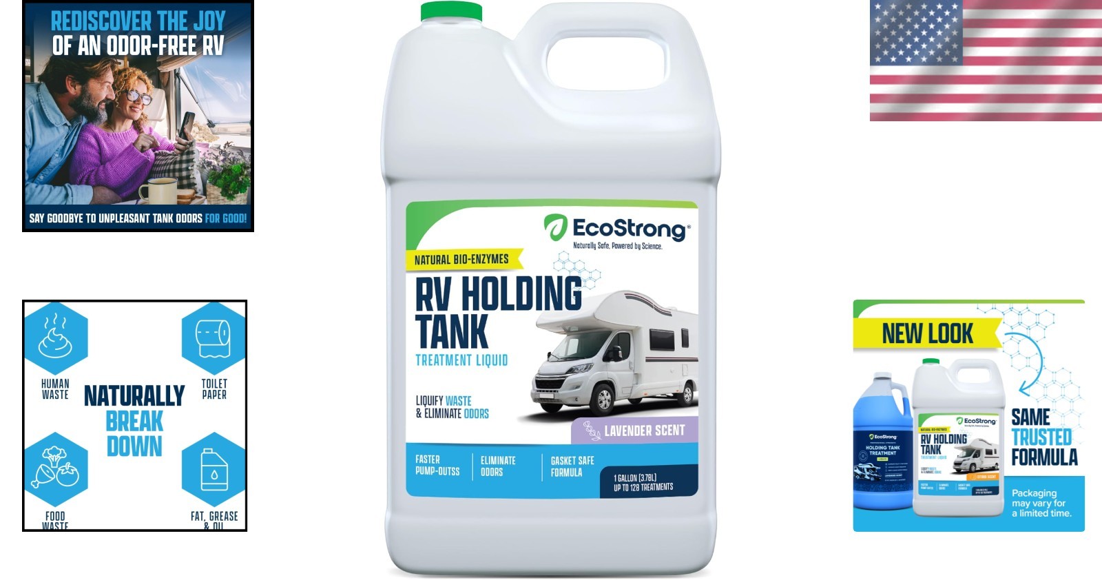 Triple Action RV Toilet Treatment | Odor Eliminator | 128 oz