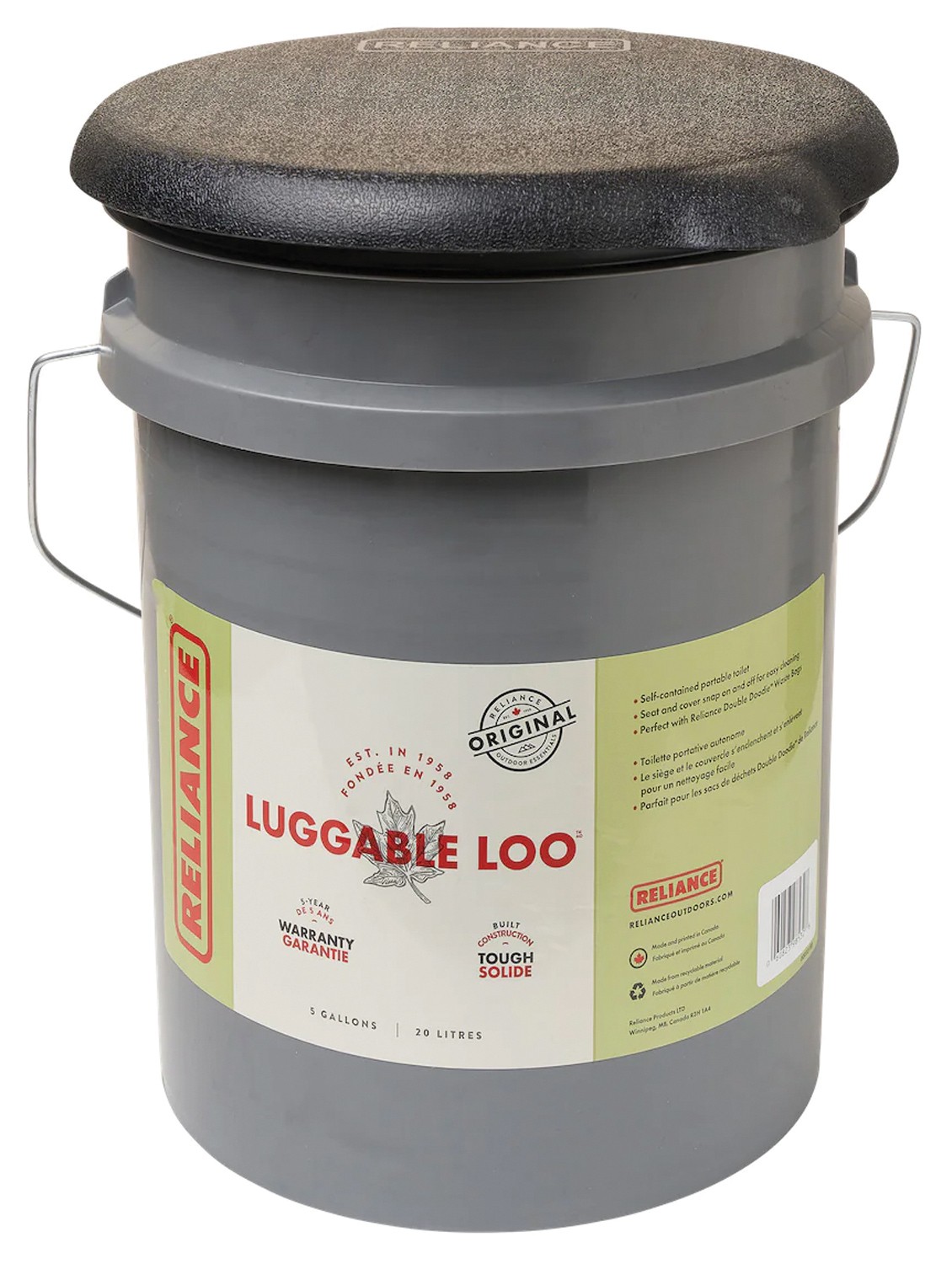Reliance Luggable Loo Portable Toilet for Camping and Outdoor Adventures