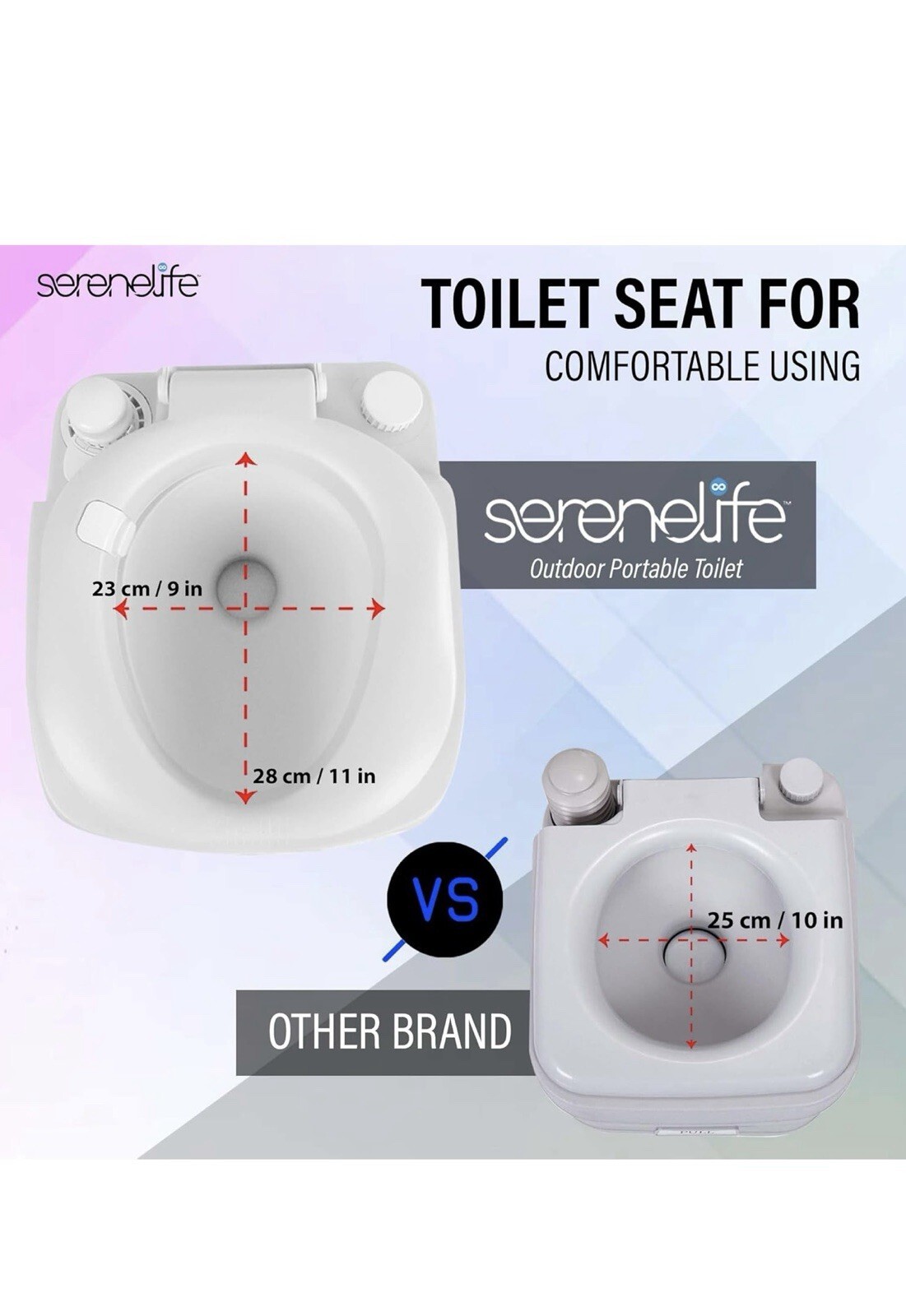 SereneLife Outdoor Portable Toilet w/Carry Bag, 5.8G Waste Tank, 3.2G Water Tank