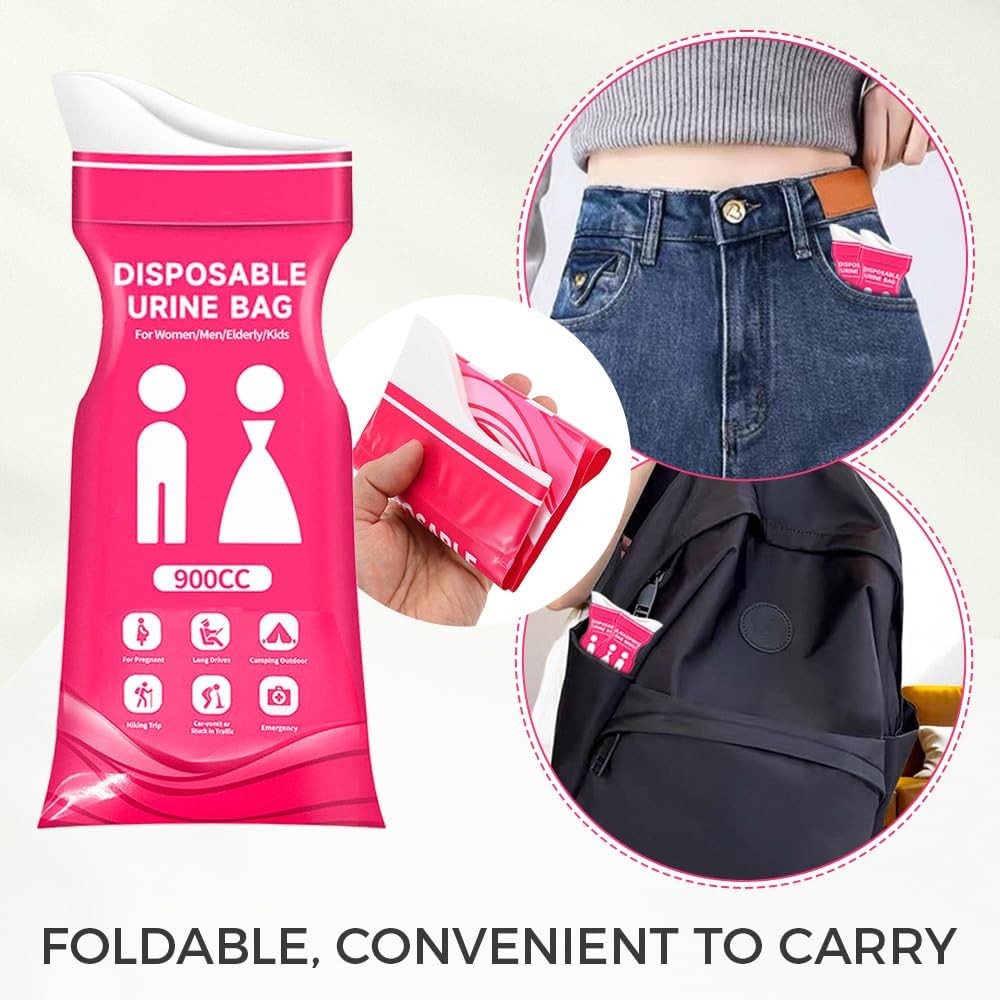 16Pcs Disposable Urine Bags Unisex 900CC Portable Urinal Toilet Bags For Camping