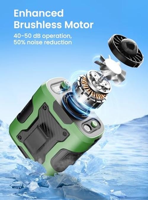 Waist Clip-on Fan, 100 Levels of Speeds, 24H Use Time | Cool Clip Fan Green
