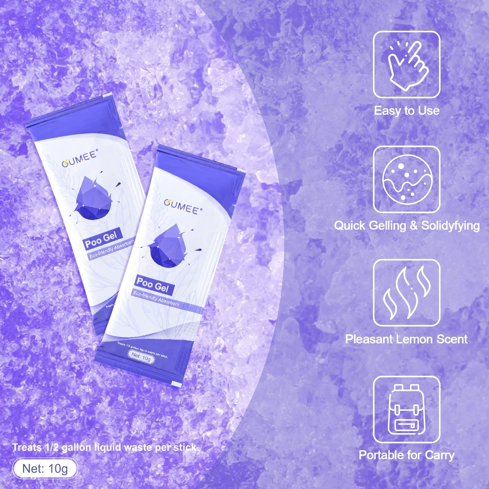 Lavender Portable Toilet Gel, Poo Gel for Potty, Camping Toilet Powder for Bu…
