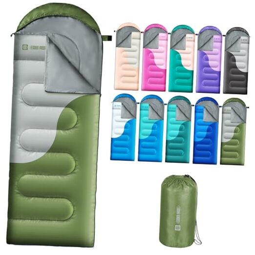 Sleeping Bags for Adults&Kids,Lightweight Waterproof Warm Weather Green Grey
