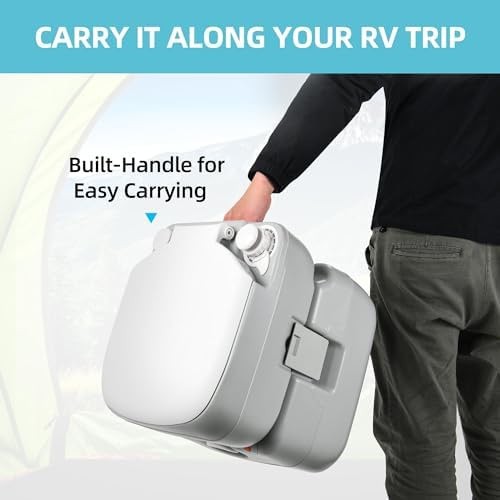 YITAMOTOR Portable Toilet 5.8 Gallon, Camping Porta Potty, RV Toilet with Han…
