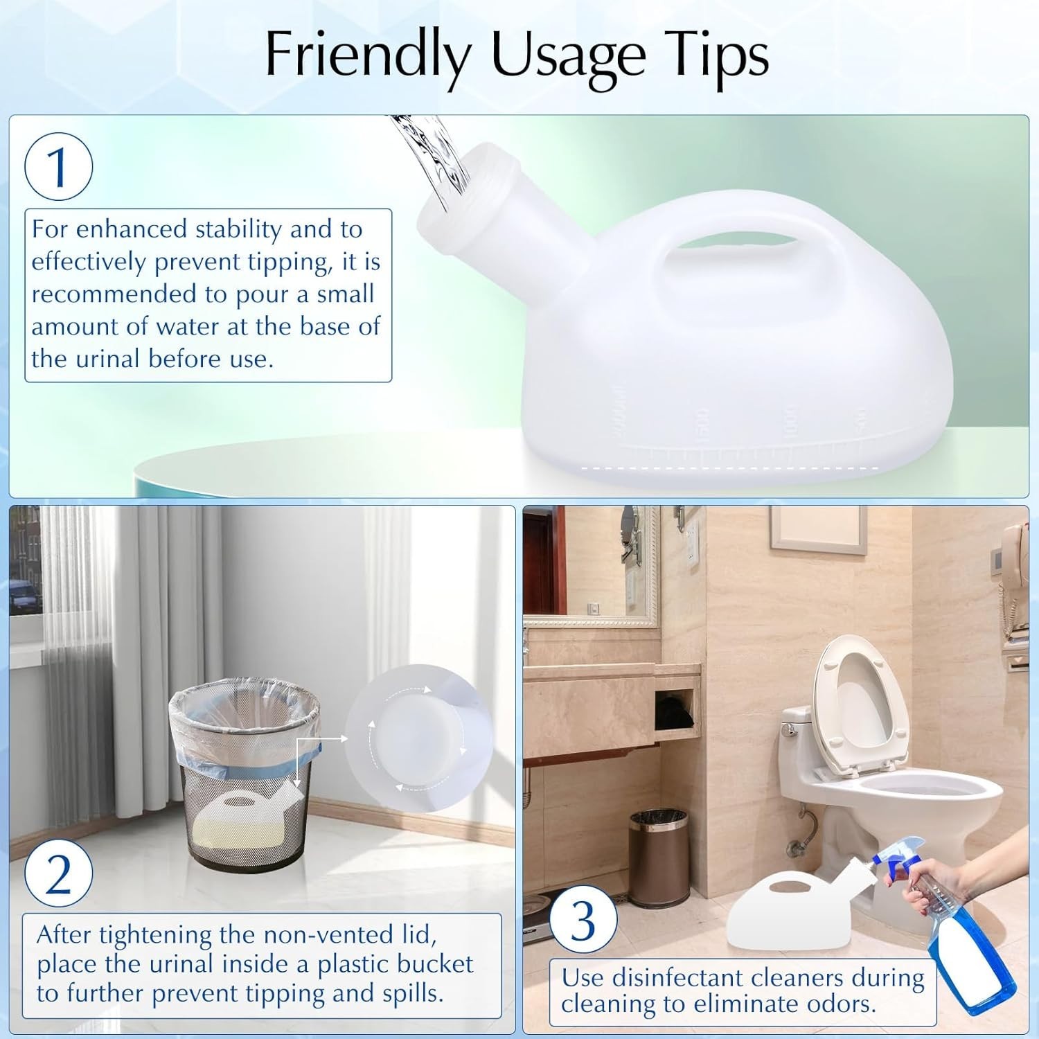 Lightweight 2000 ml Male Urinal Bottle – Perfect for Bedside & Wheelchair