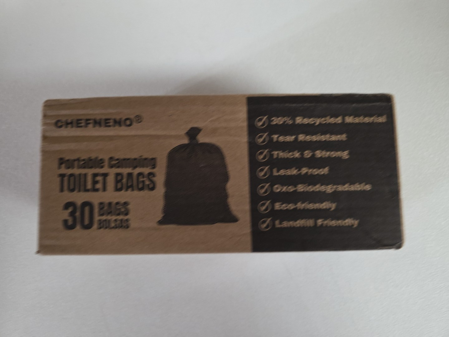 CHEFNENO Portable Camping Toilet Bags 30 Bags 26” X 23” 1.1 Mil NOS (2023)